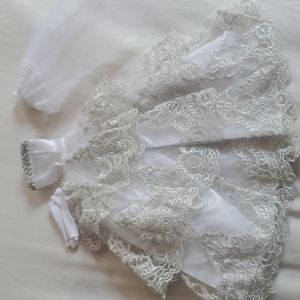 COPY - Barbie doll wedding dress with veil and gloves